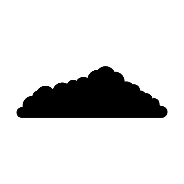 白色背景上的云朵剪影图片下载