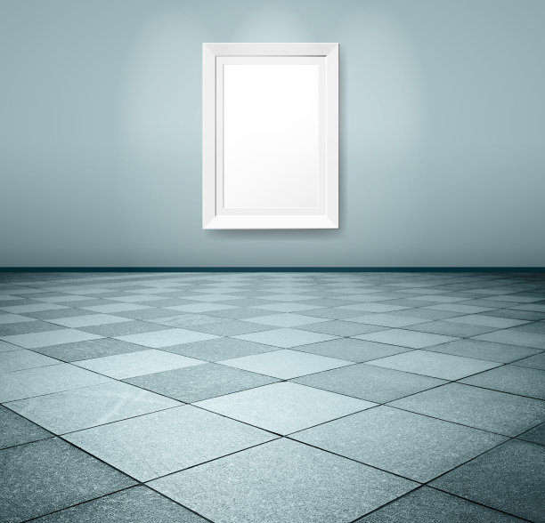 空白古董相框的墙壁背景图片下载