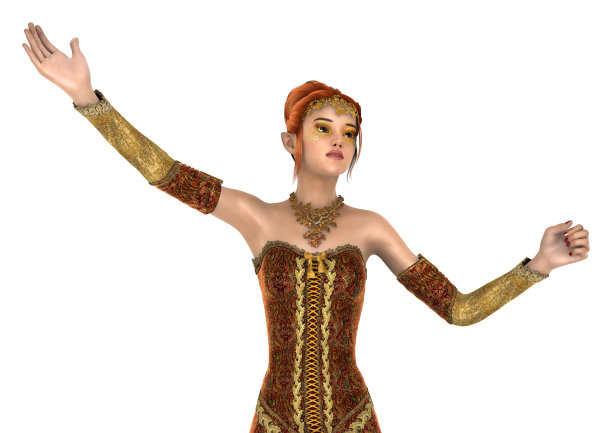 3D插图公主的秋天在白色图片下载