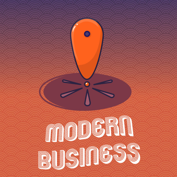 文字标牌展示：现代商业。概念照片：大型企业理念介绍图片下载