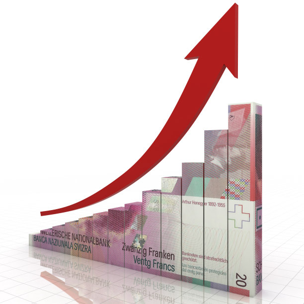 瑞士法郎货币增长图概念图图片下载