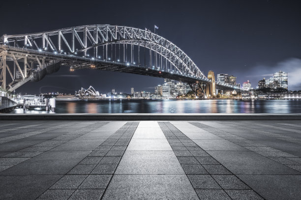 悉尼海港大桥前空荡荡的广场图片下载