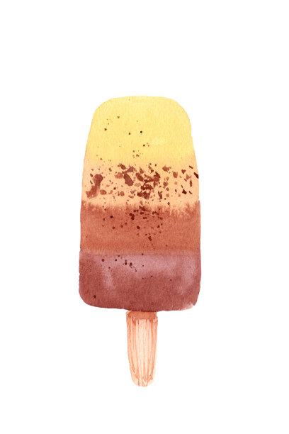 巧克力冻果汁冰棒上的一根棍孤立在白色的背景。图片下载