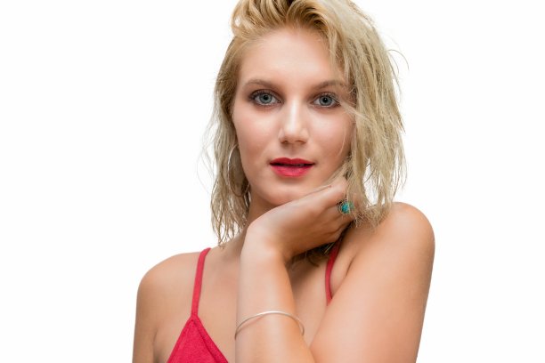 一个金发碧眼美女的肖像图片下载