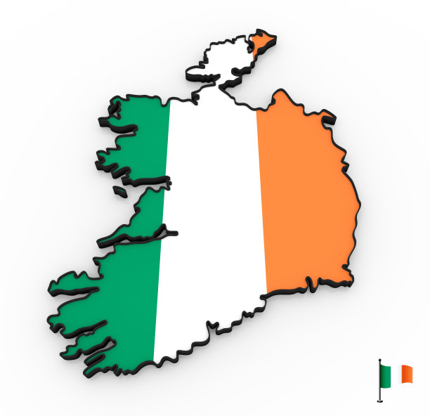 爱尔兰高详细3D地图图片下载