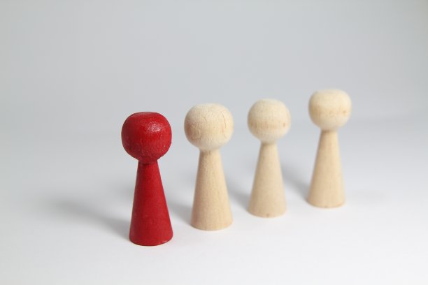 木制玩具在白色背景上的差异图片下载