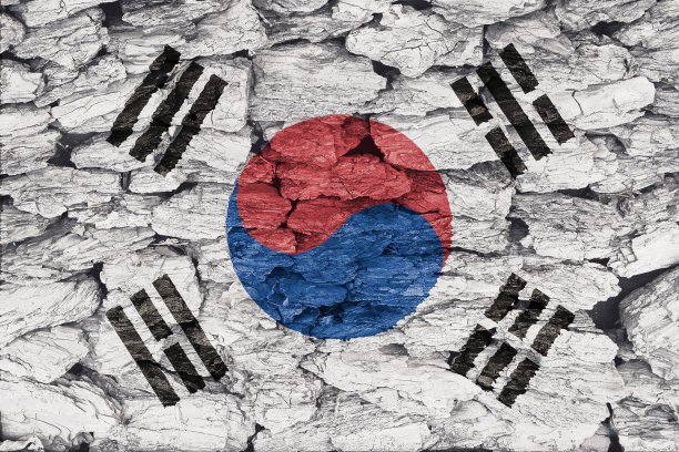 韩国国旗的质地图片下载