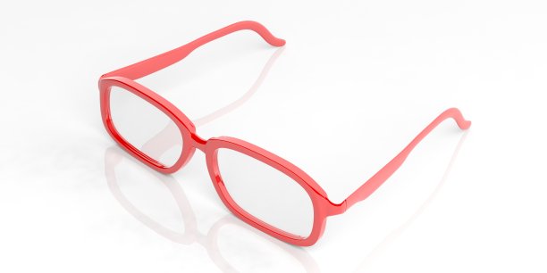 3d渲染眼镜对白色的背景图片下载