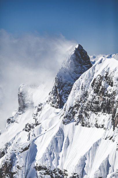 瑞士阿尔卑斯山脉山峰，欧洲图片下载