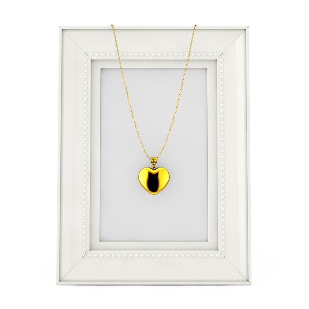 空相框上的金心勋章。3d渲染图片下载