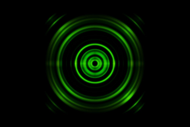 摘要带声波振荡背景的绿环图片下载