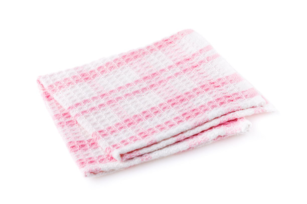 粉红色的棉餐巾孤立在白色的背景上图片下载