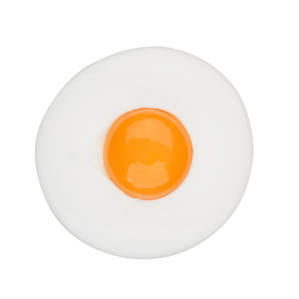 煎蛋孤立圆形形状在白色背景上俯视图食物烹饪照片对象设计图片下载