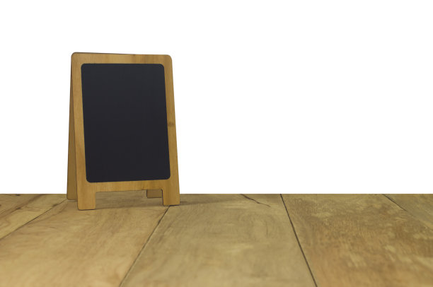 室内三脚架黑板，白色背景图片下载