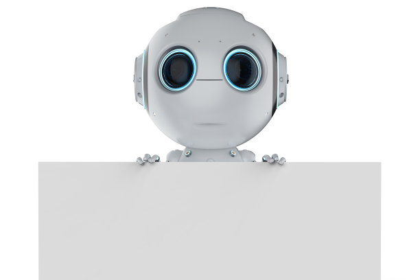 带空纸条的迷你机器人图片下载