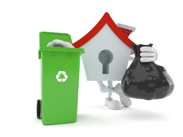 带有垃圾箱的房子角色图片下载