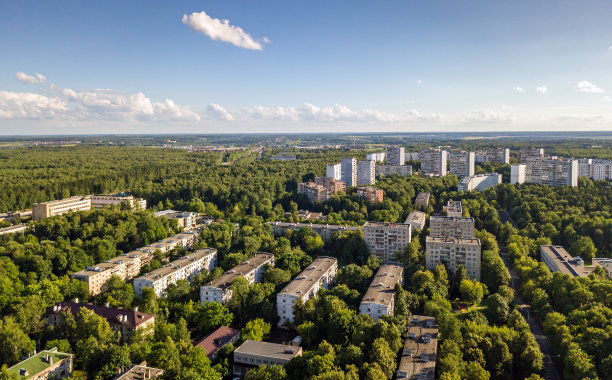 鸟瞰图上的Troitsk城市-地区的新莫斯科图片下载