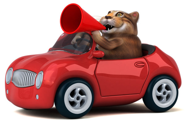 有趣的猫- 3D插图图片下载