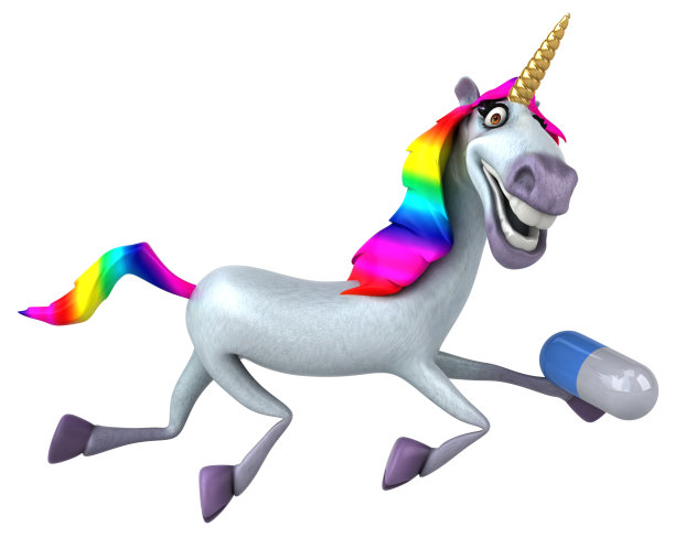 有趣的独角兽- 3D插图图片下载