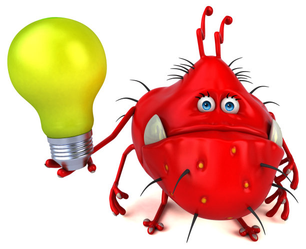 有趣的细菌- 3D插图图片下载