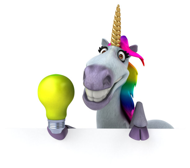 有趣的独角兽- 3D插图图片下载
