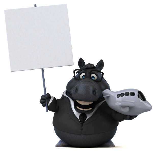 有趣的马- 3D插图图片下载