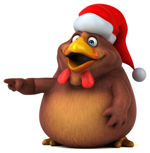 有趣的鸡- 3D插图图片下载