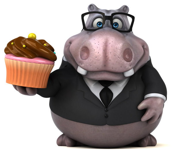 有趣的河马- 3D插图图片下载