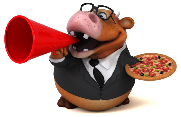 有趣的牛- 3D插图图片下载