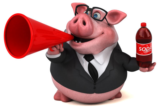 有趣的猪- 3D插图图片下载