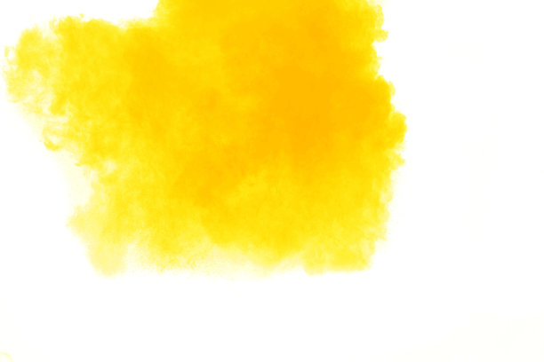 黄色尘埃粒子在白色背景上爆炸。粉末灰尘飞溅。图片下载
