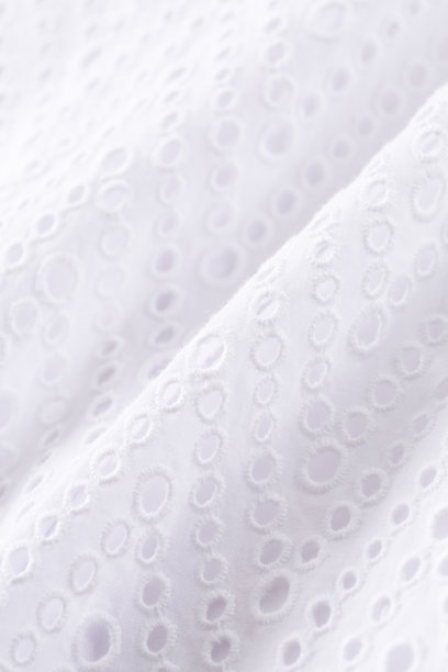 绣有圆孔的白布图片下载