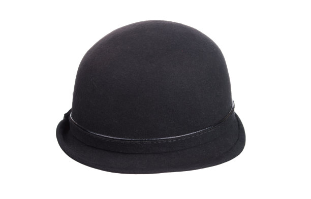 一个女人的黑帽子孤立在白色的背景图片下载