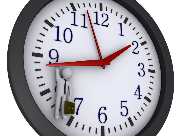 挂钟上的商人图片下载