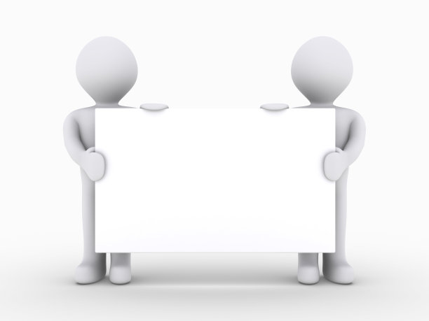 两个人举着空白标志图片下载