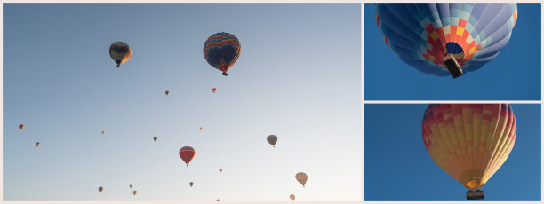 热气球拼贴画图片下载