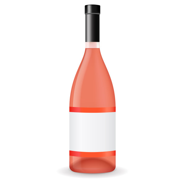 玫瑰葡萄酒一瓶图片下载