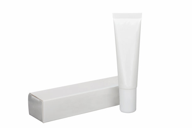 空白管和盒子在设置孤立的白色背景图片下载