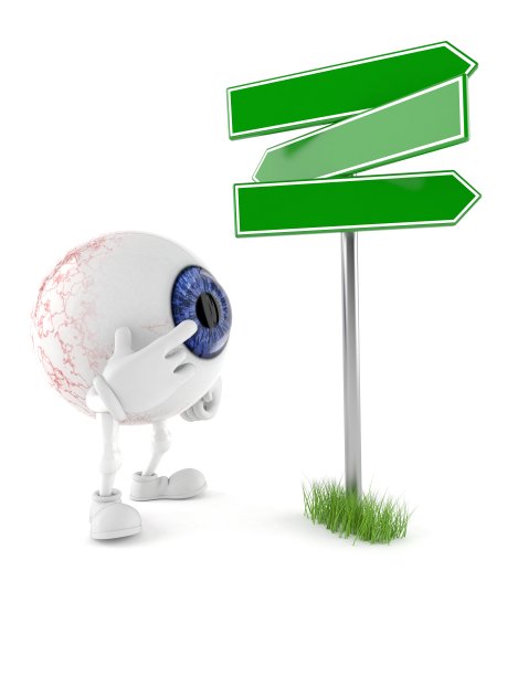 带有空白路标的眼球字符图片下载