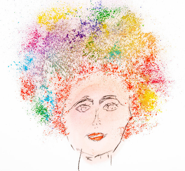 一位女士的创意肖像图片下载