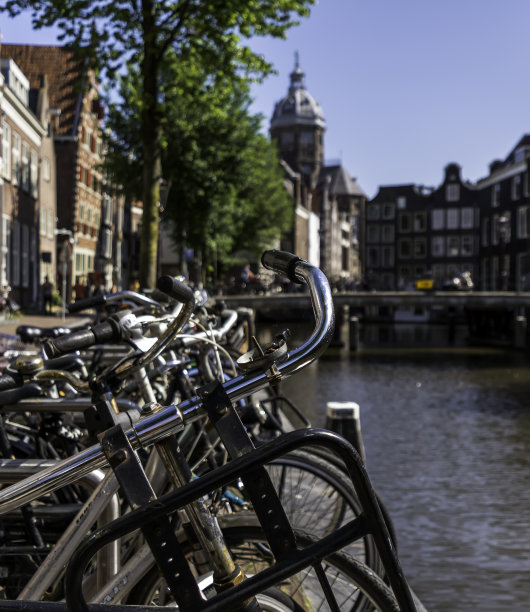 阿姆斯特丹的自行车把手图片下载