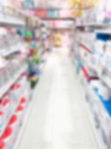 模糊图像背景的商店，产品货架图片下载