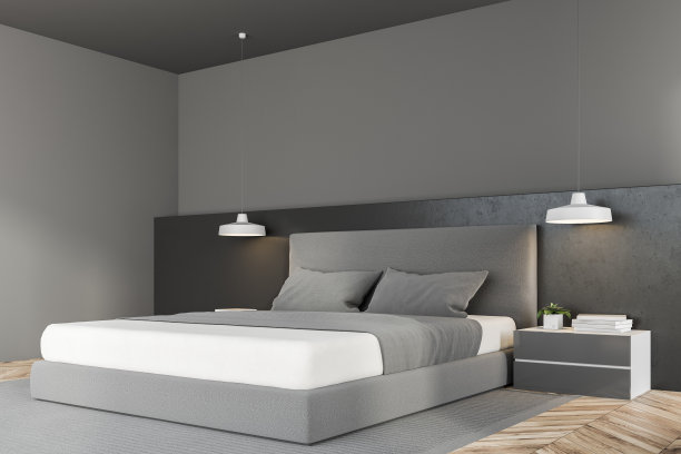 豪华灰色卧室角落图片下载