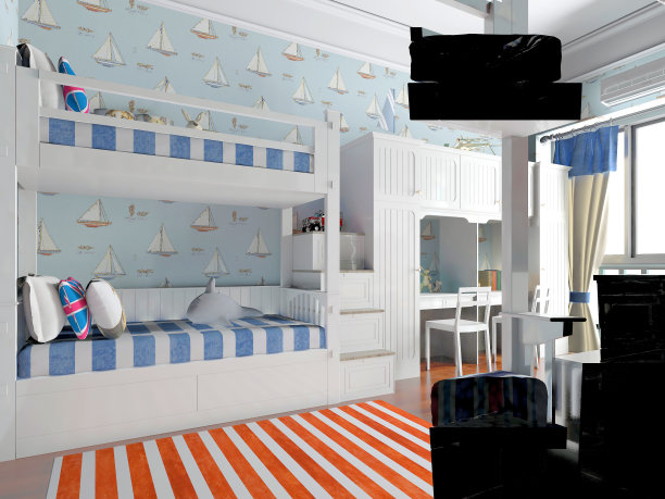 3d渲染儿童卧室图片下载