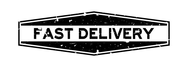 垃圾黑快速交货字六角橡胶印章上的白色背景图片下载