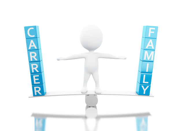 白人在家庭和事业之间的平衡。图片下载
