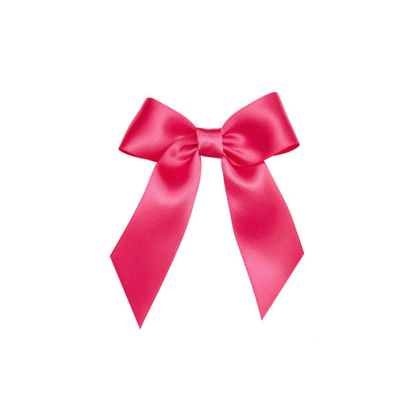 粉色的礼品丝带系在白色的背景上，剪下图片下载