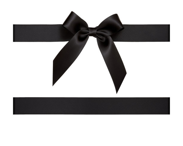 黑色的礼品丝带系在白色的背景上，剪下图片下载