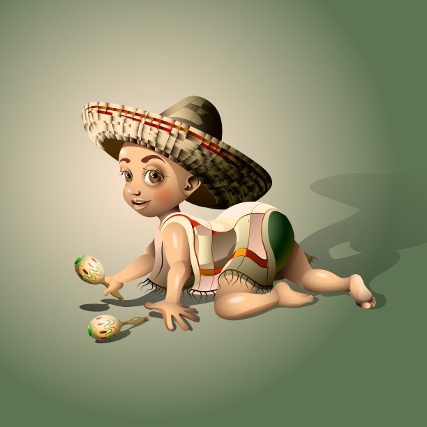 墨西哥婴儿玩沙球图片下载