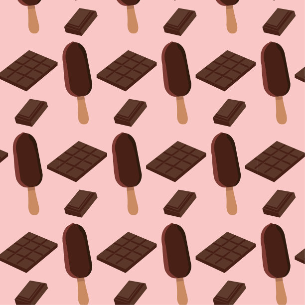 手绘美味的图案与冰淇淋。图片下载